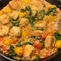 Chicken Meatballs and Orzo