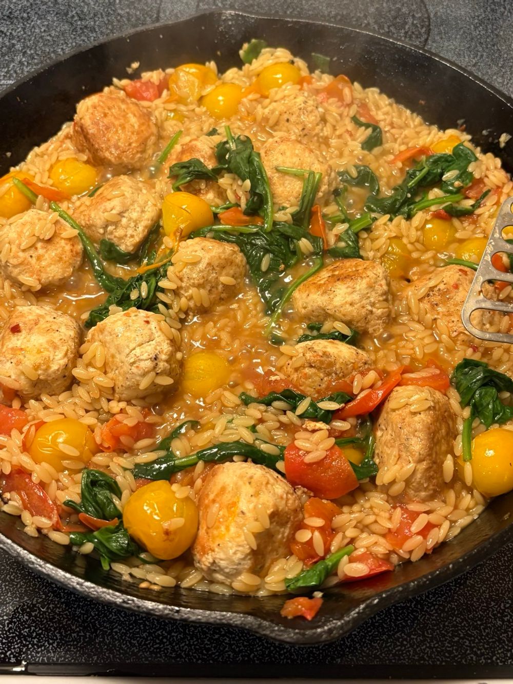 Chicken Meatballs & Orzo